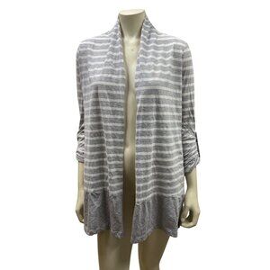 Two By Vince Camuto Womens Striped Open-Front Cardigan‎ Medium